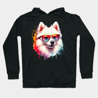 Watercolor American Eskimo Dog Hoodie